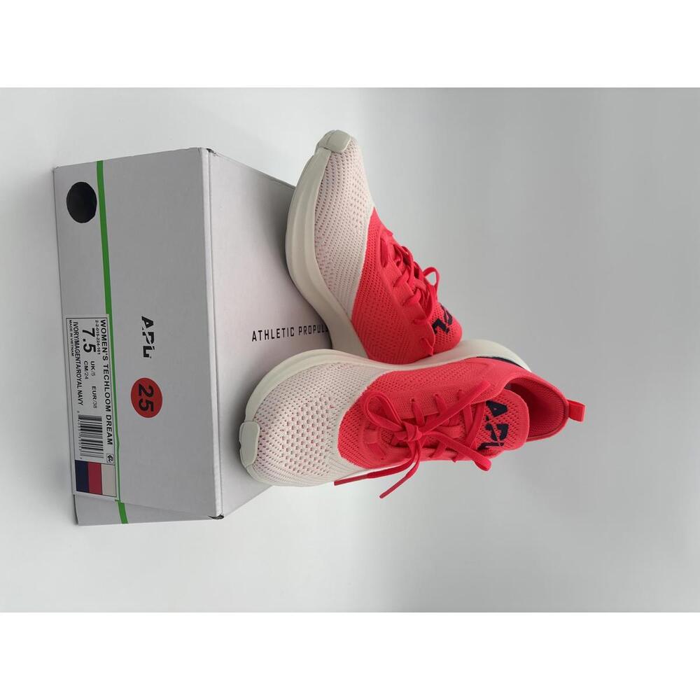 APL Women's TechLoom Dream Bright Pink and Cream Sneakers Size 7.5W
